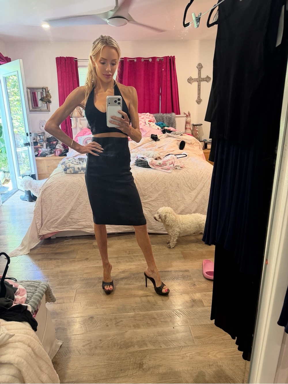 Rebecca Taylor Black Pencil Skirt with Welt Pocket Detail